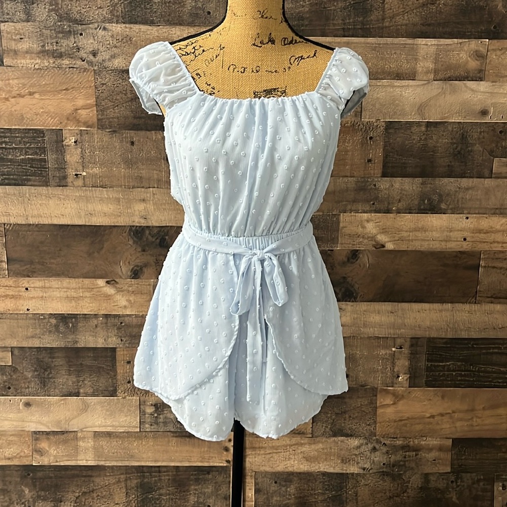 Altar’d State Blue Eyelet Romper